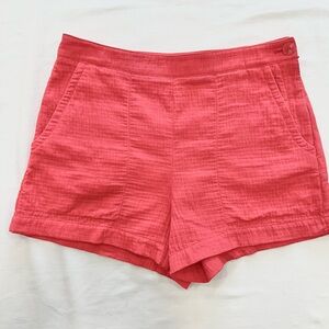 Maeve by Anthropologie High Waisted Textured Shorts Watermelon Size 12